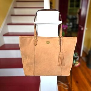 Lauren Ralph Lauren Tan Suede Tote Bag